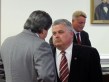 N.C. Sen. Tom Apodaca, R-Henderson, listens to state Sen. Martin Nesbitt, D-Buncombe, on the Senate floor in April 2011. Photo by Travis Fain.