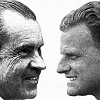 Photo illustration of President Richard Nixon and the Rev. Billy Graham by Jon Elliston.