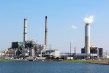 The smoke stacks of the Progress Energy power plant in Skyland are as large up close as far away. The left stack is no longer in use, while the one on the right is responsible for burning the coal used to power all of Progress Energy's Western North Carolina customers. Katie Bailey/Carolina Public Press