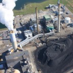 A view from above the Progress Energy power plant in Skyland shows the magnitude of coal it takes to power the company's 164,000 customers in Western North Carolina. Photo courtesy of SouthWings.