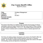 Clay County evidence policy